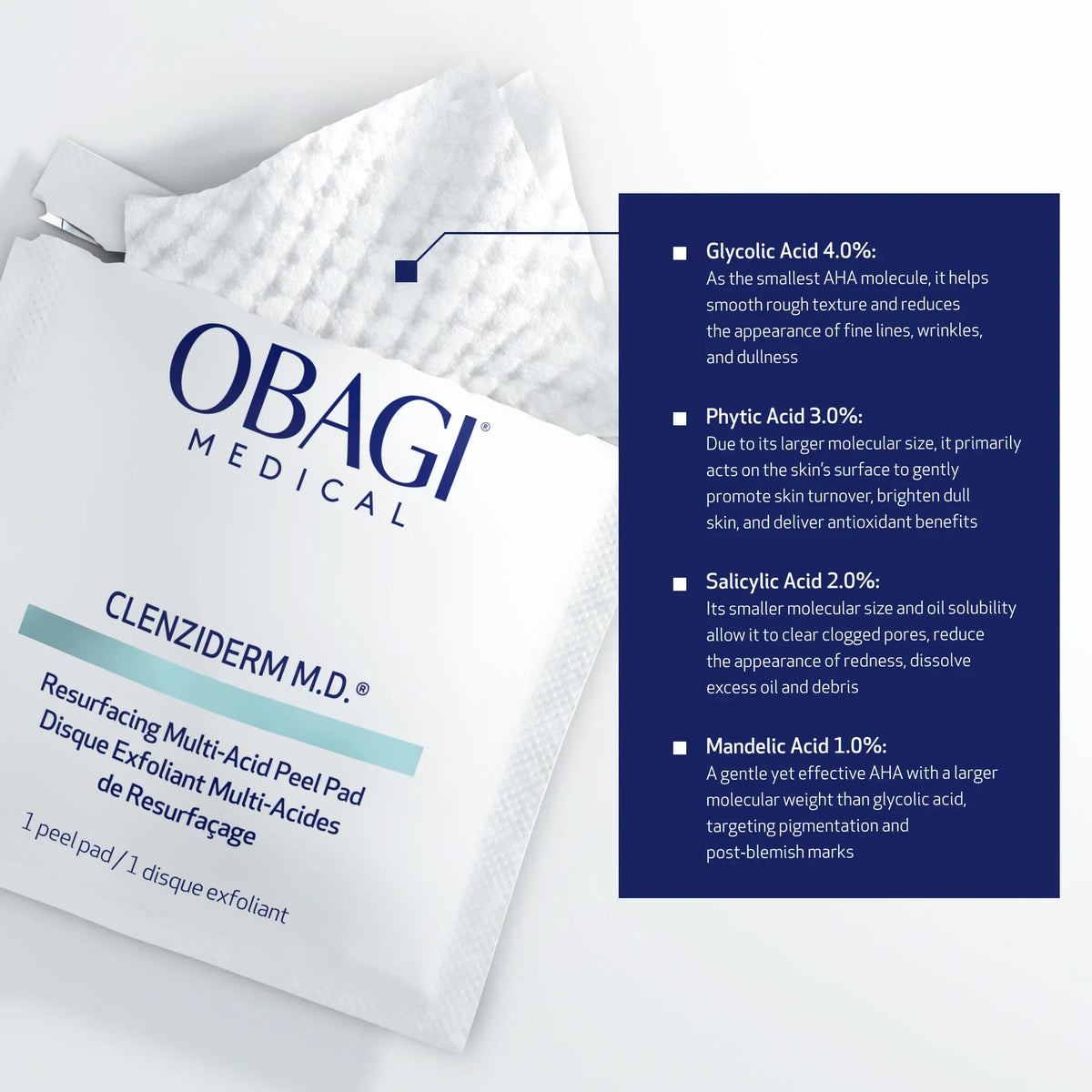 Obagi | CLENZIderm M.D. Resurfacing Multi Acid Peel Pads (30 Pads)