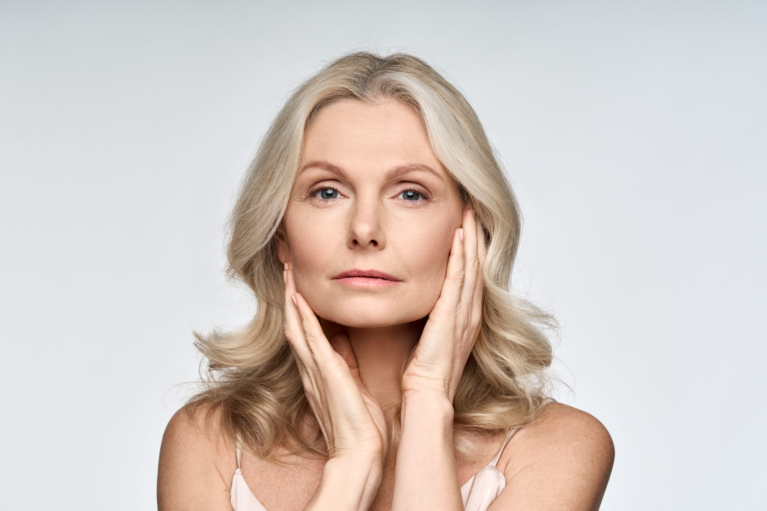 Middle Aged Woman After Skincare using Environ Skincare